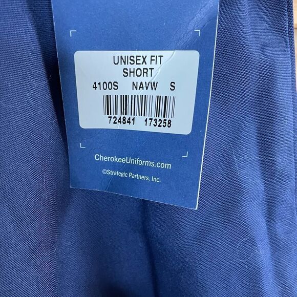 NWT Cherokee Scrub Pants Unisex Fit SMALL Navy Blue Pull On Drawstring Medical - Picture 6 of 9